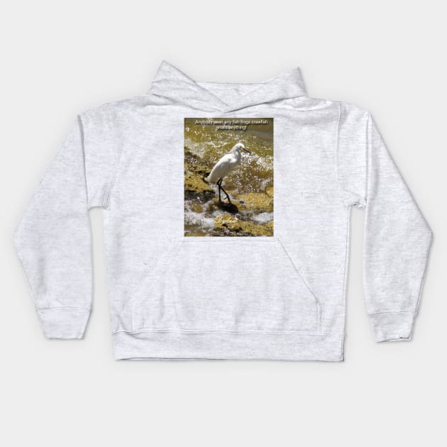 Egret searching for a meal Kids Hoodie by DylanArtNPhoto